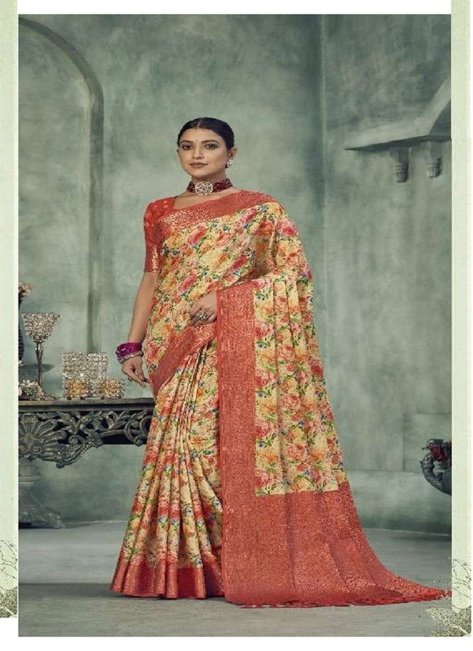 Navyaa By Pankh Fancy Tissue Silk Digital Print Saree Wholesale In India