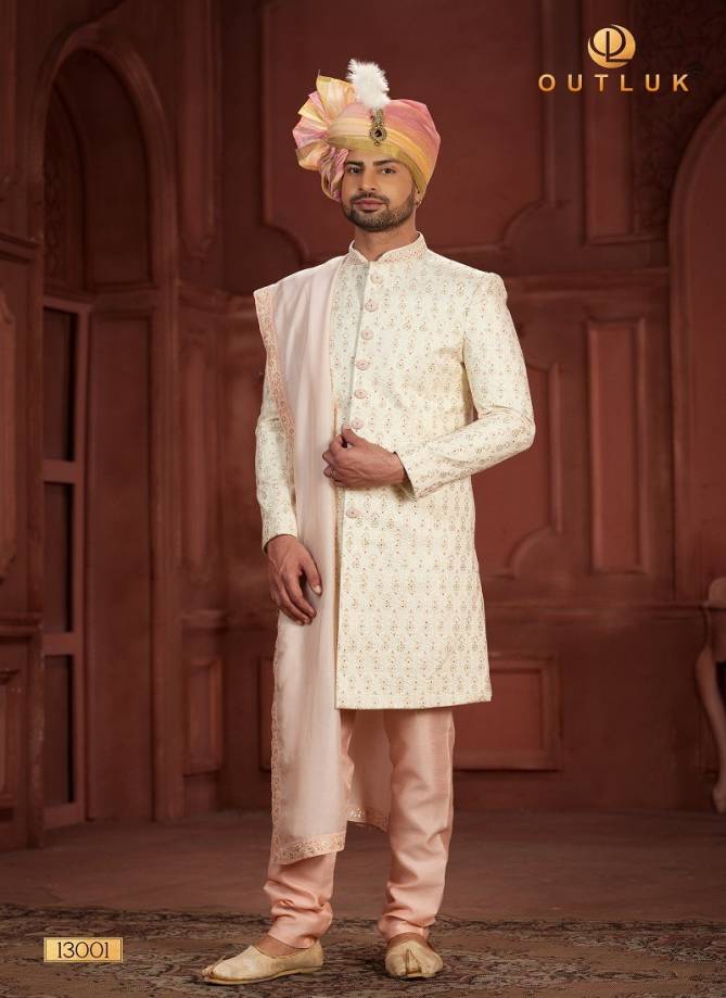 Outluk Wedding Collection Vol 13 Heavy Silk Mens Wear Sherwani Manufacturers