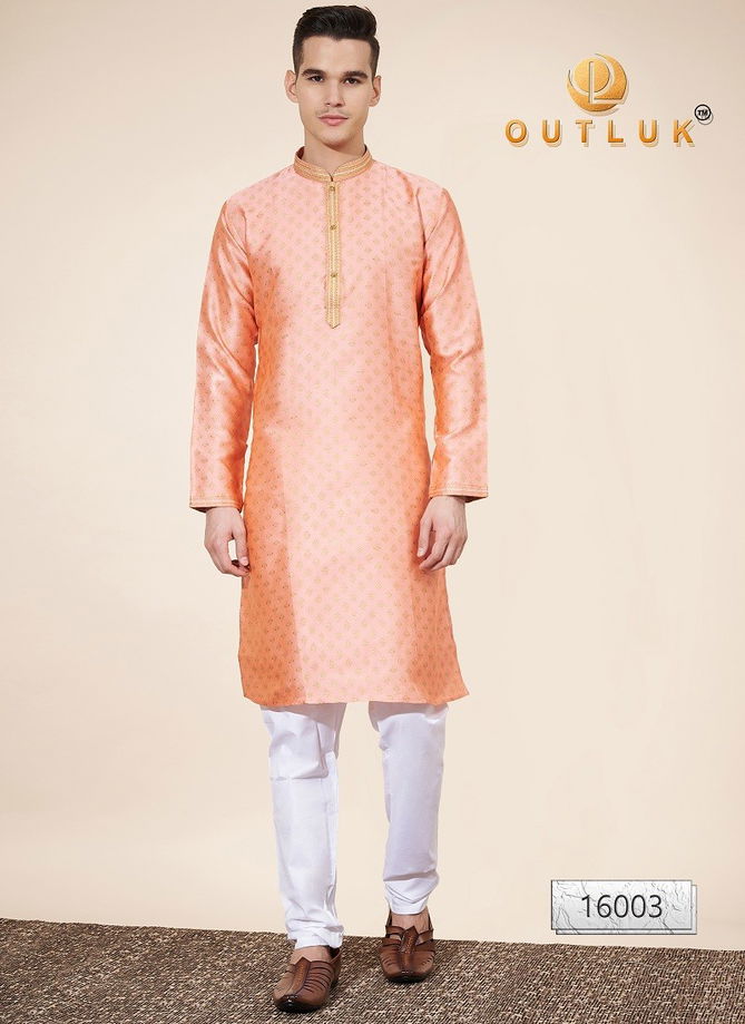 Outluk Wedding Collection Vol 16 Pintex Jaquard Mens Kurta Pajama Manufacturers