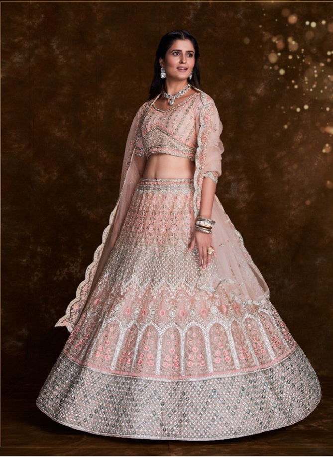 Peach Colour Pratha Vol 4 By Arya Designs Designer Lehenga Choli Catalog 75001