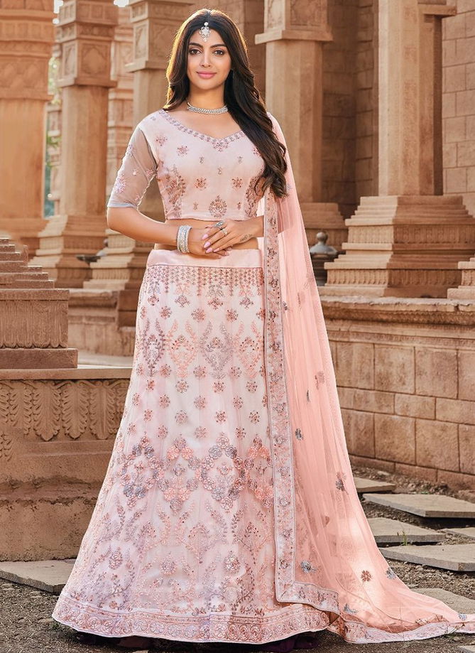 Peach Colour Riyasat Designer Wholesale Bridal Lehenga Choli Catalog 1036