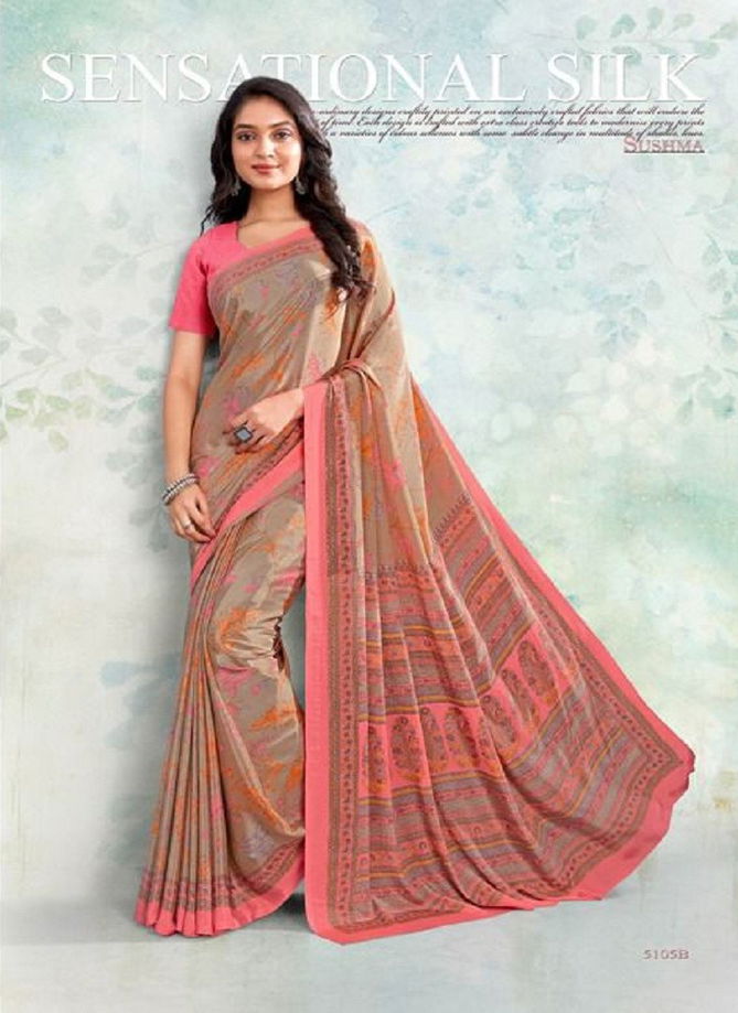 Set Stars 51 By Sushma Crepe Designer Saree Catalog