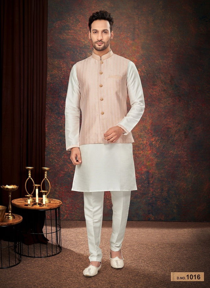 GS Fashion Party Wear Jacquard Mens Modi Jacket Kurta Pajama Wholesale Shop In Surat