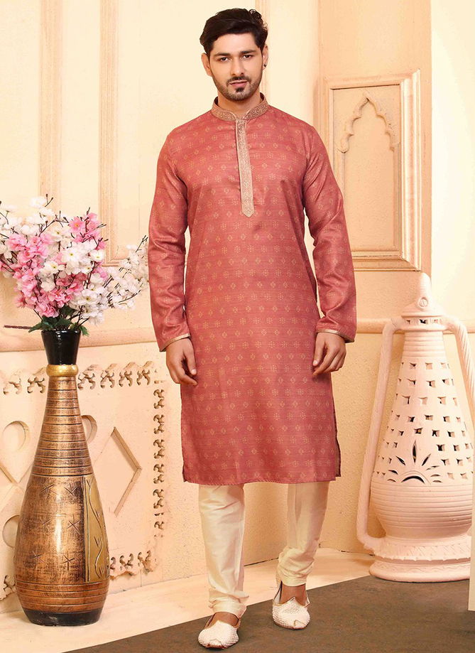 Peach Ibaadat Wholesale Ethnic Wear Mens Kurta Pajama IBT KP 8