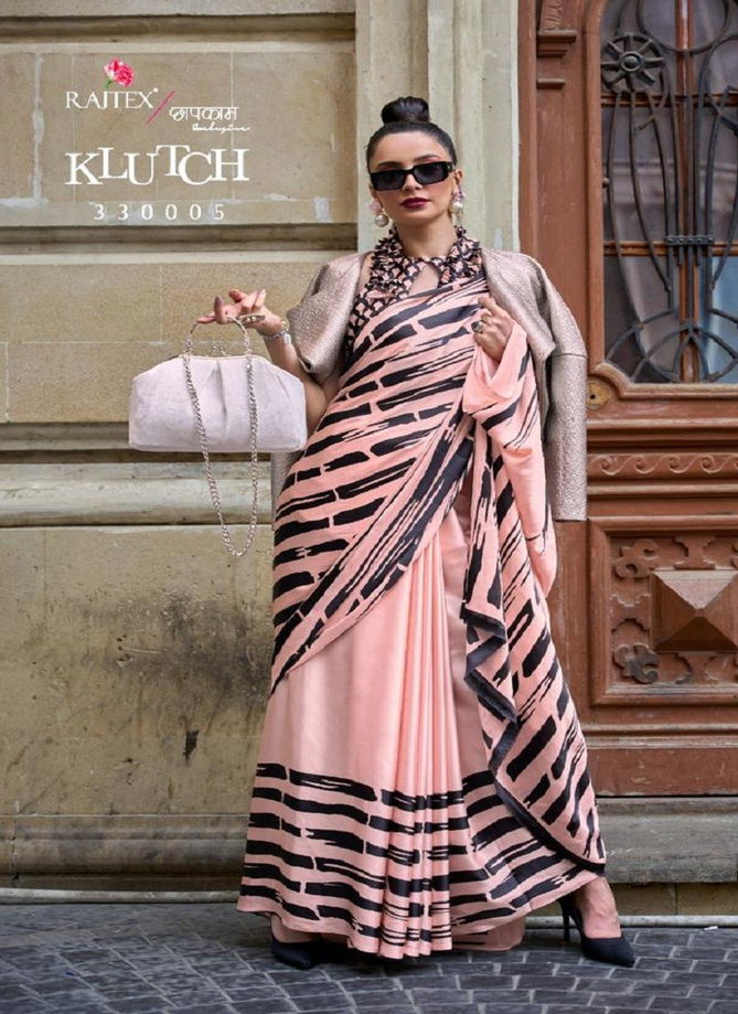 Klutch By Rajtex Japan Satin Print Saree Catalog