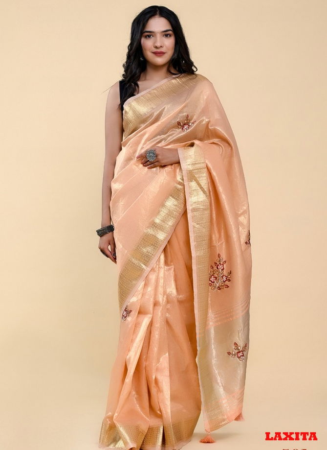 Peach Laxita By Fashion Lab Cotton Saree Catalog 501