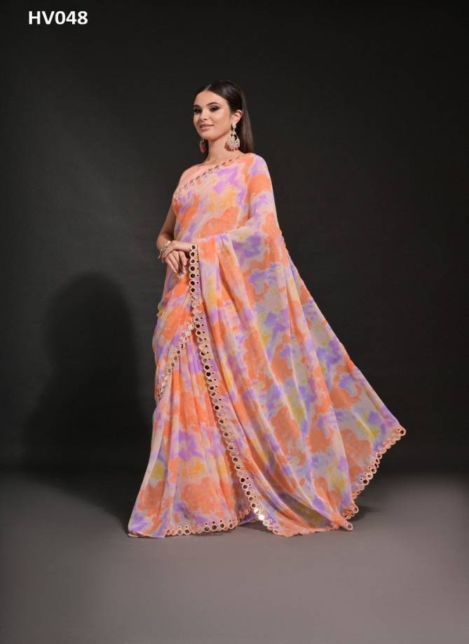 Mirza By Fashion Berry Georgette Foil Printed Sarees Exporters In India