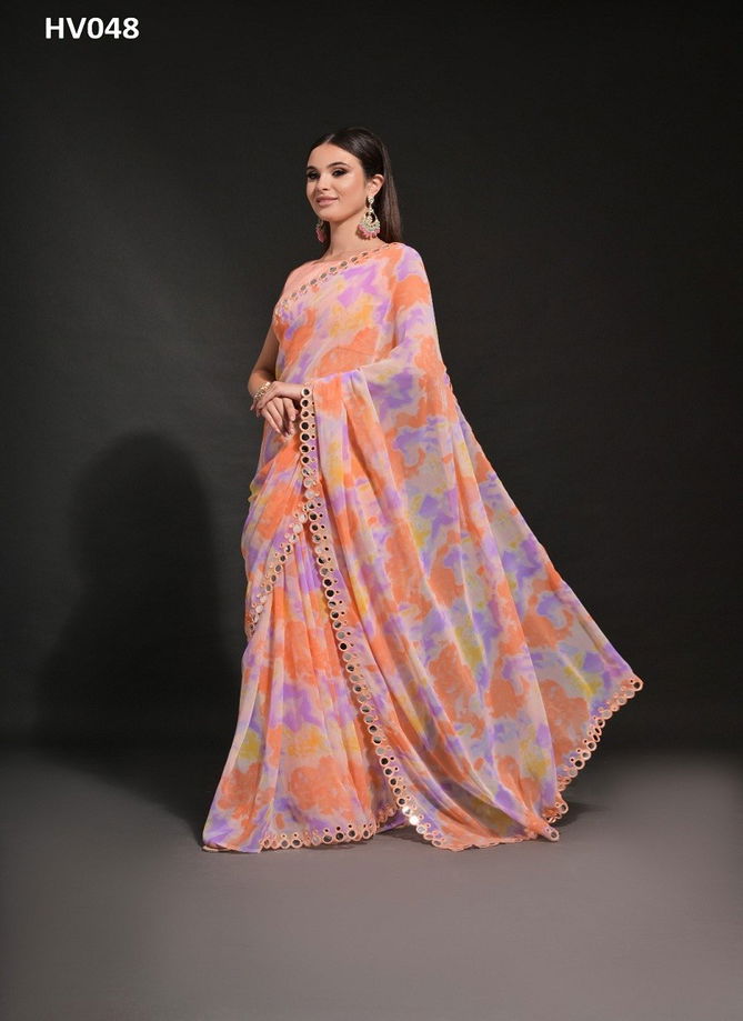 Mirza By Fashion Berry Georgette Foil Printed Sarees Exporters In India