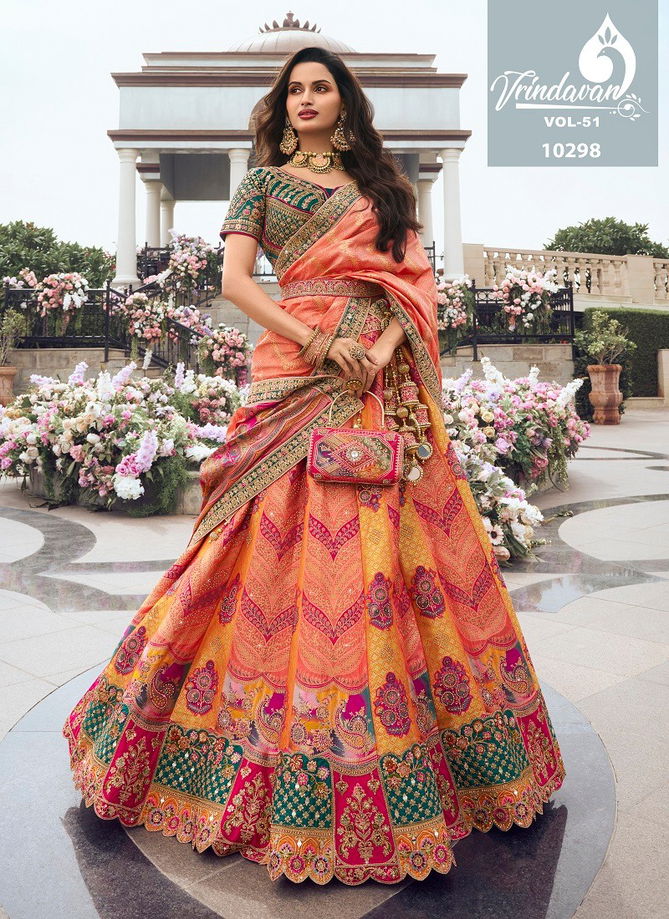 Royal Vrindavan Vol 51 Silk Bridal Lehenga Choli Suppliers In India