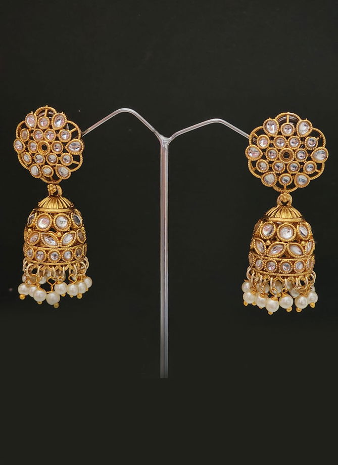 Pearl White Fancy Wear Designer 150 To 161 Earrings Catalog 178