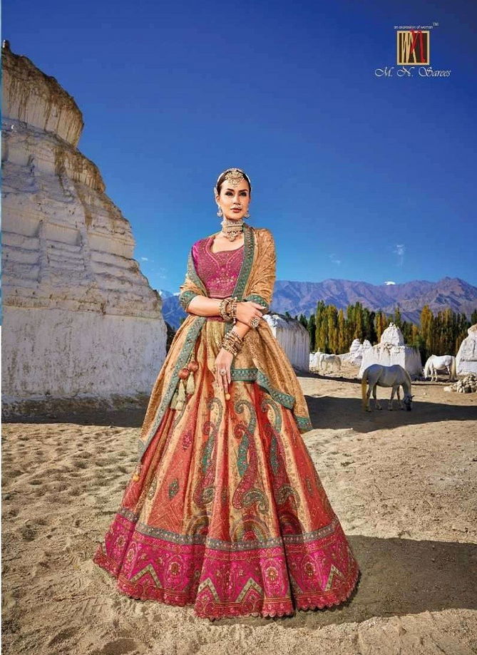 M.N.7100 Series Banarasi Silk Jacquaed (Kali) Lehenga Choli Wholesale Suppliers In Mumbai