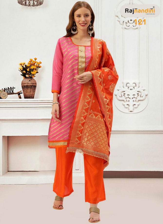 Pink And Orange Colour Rajnandini Designer Wholesale Exclusive Dress Material 121