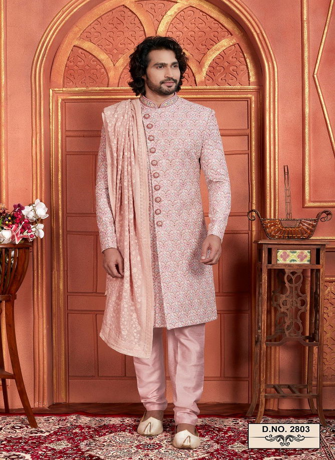 1642 Wedding Mens Wear Art Silk Sherwani Suppliers In India