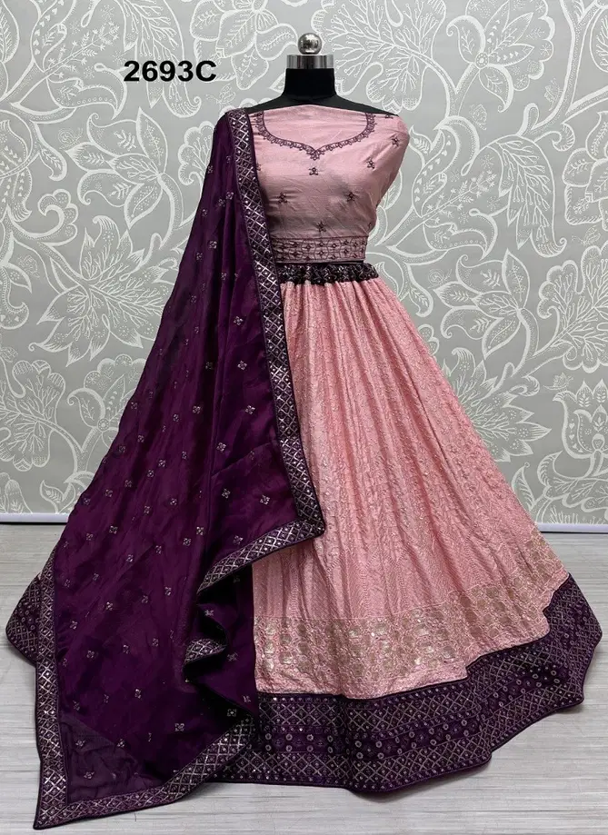 2693 A To D by Anjani Art Georgette Embroidery Lehenga Choli Wholesalers In Delhi