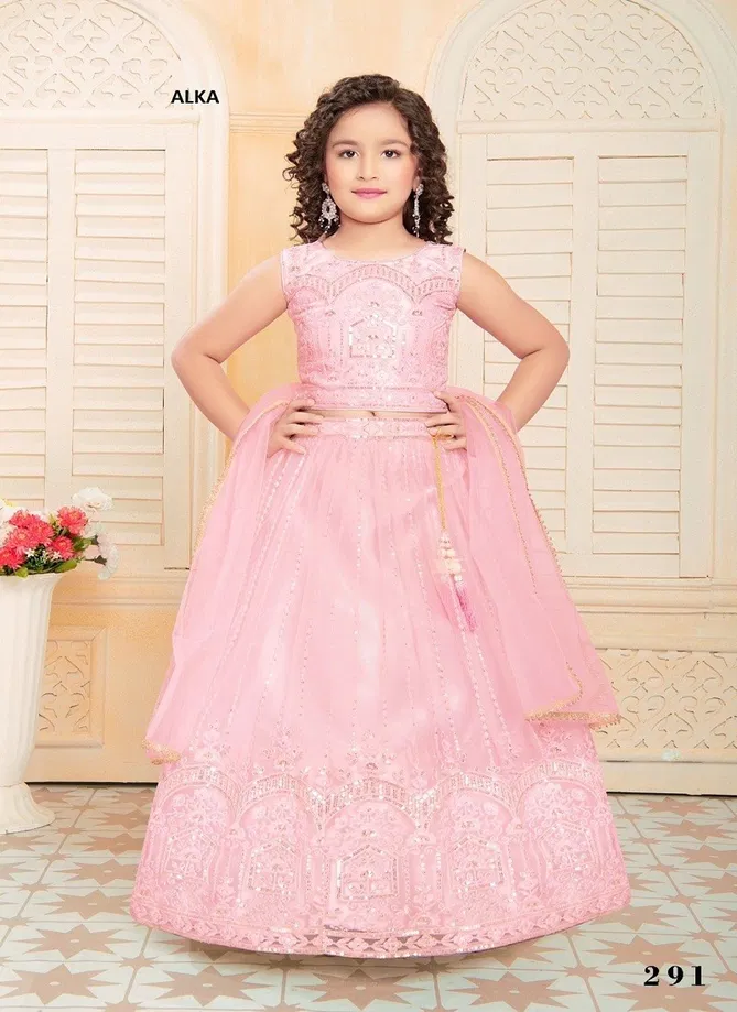 Aaradhna vol 44 By Alka Kids Wear Heavy Embroidery Lehenga Wholesale Online 