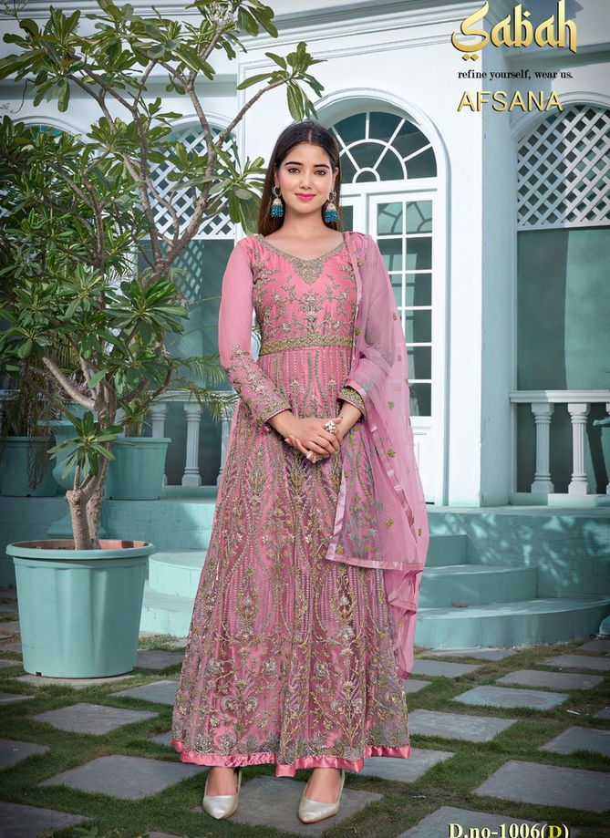 Pink Colour Afsana Vol 2 By Sabah Gown Catalog 1006 D