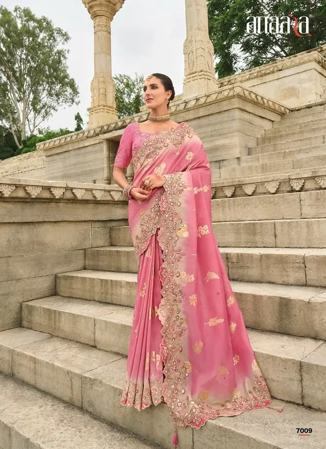 Anaara By Tathastu 7001 To 7011 Series Viscose Tissue Silk Wedding Wear Saree Suppliers in Mumbai