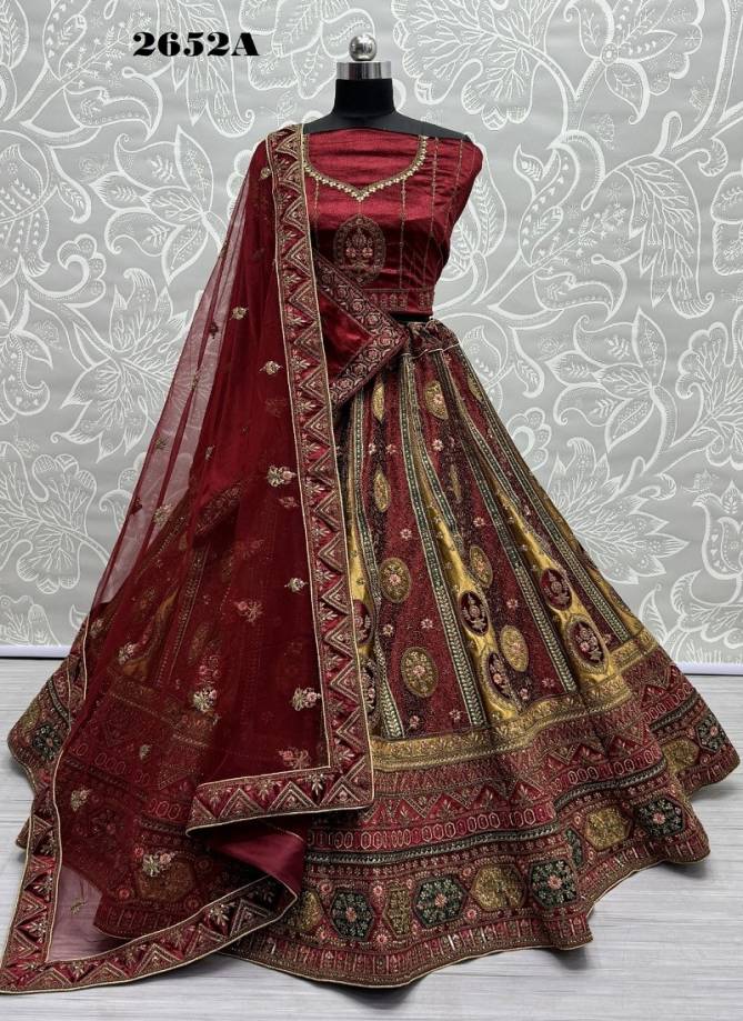 Anjani Art Velvet 2652A & 2652B Bridal Lehenga Choli Wholesale Online