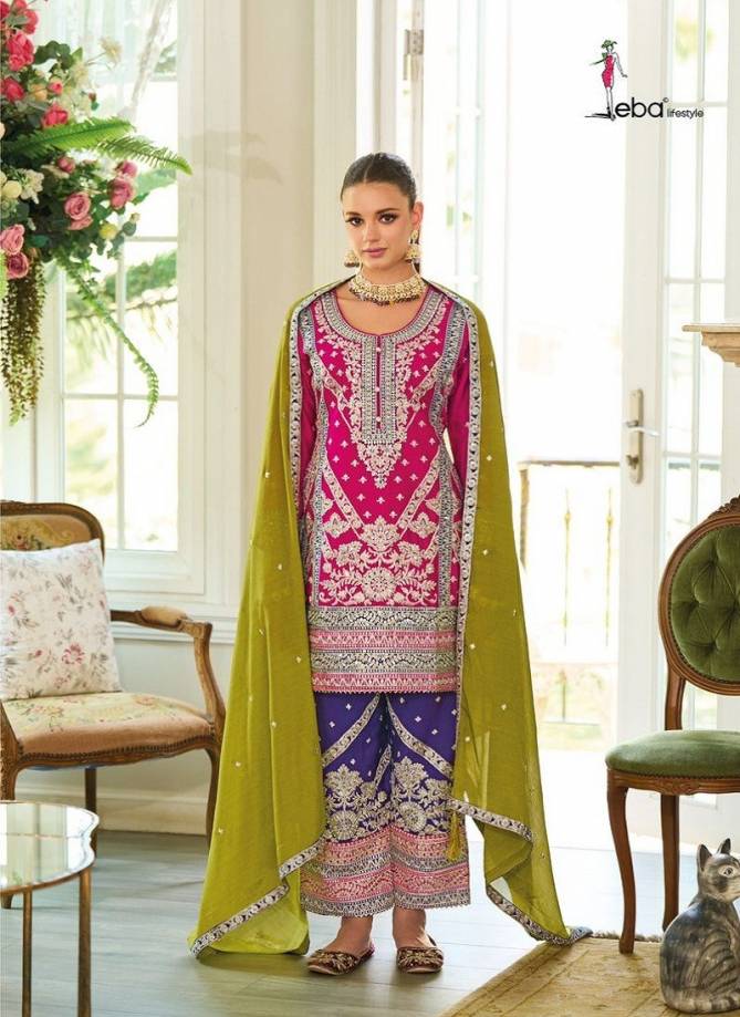 Asees By Eba Chinon Embroidery Plazzo Suits Wholesalers In India