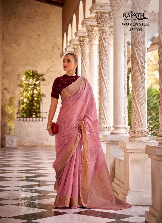 Delicate Silk By Rajpath Fancy Linen Wedding Sarees Wholesale Price In Surat