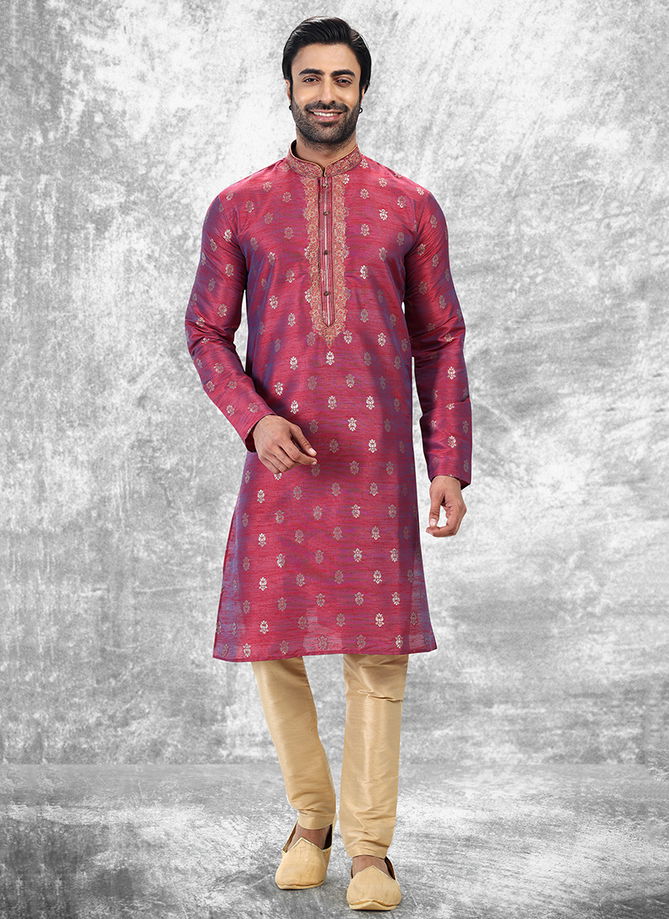 Pink Colour Festive Wear Designer Wholesale Kurta Pajama Catalog 2008