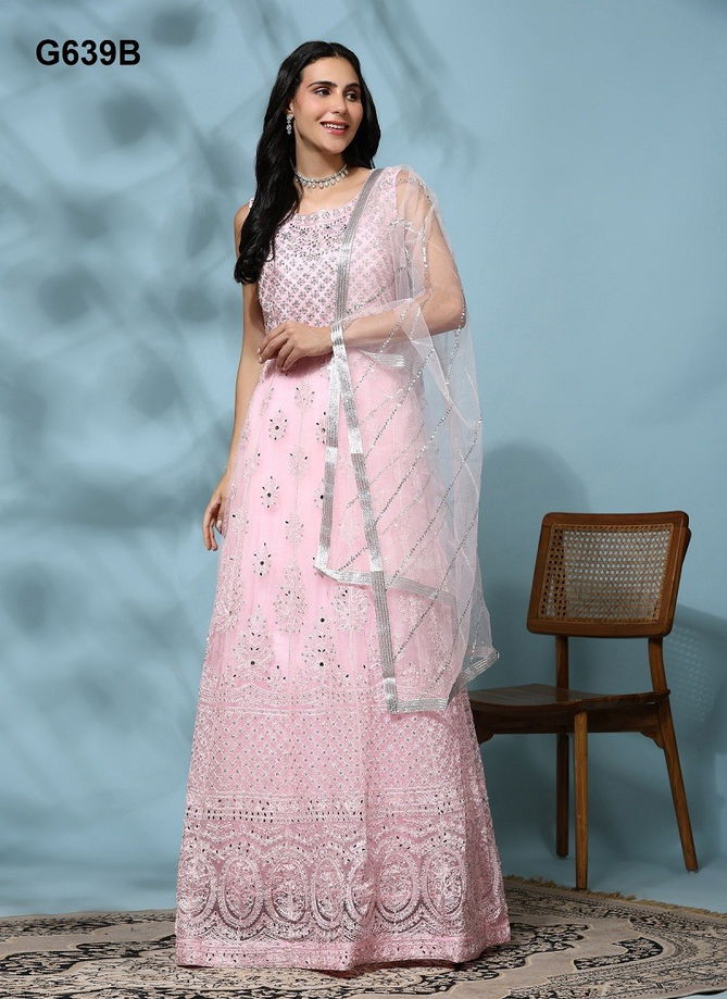 G639 A To D By Amoha Net Gown Wholesale Clothing Distributors In India