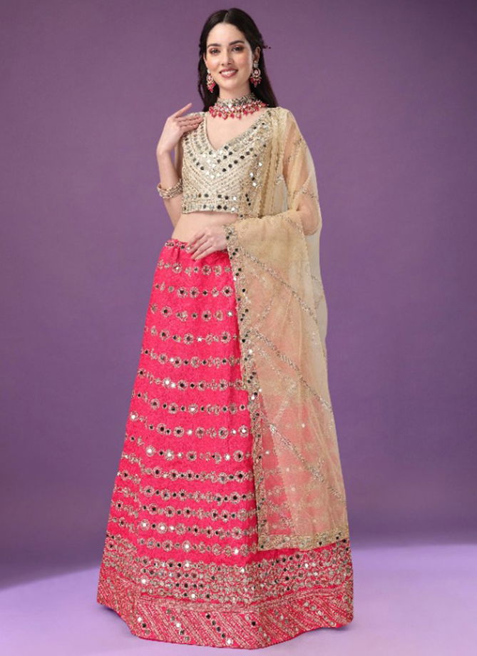 Pink Colour Monalisa Vol 2 Exclusive Wholesale Party Wear Lehenga Choli 12002