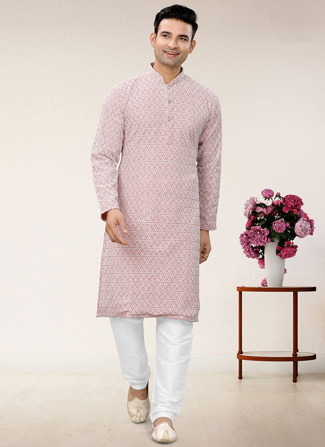 Pink Colour Outluk 114 Occasion Wear Mens Kurta Pajama Catalog 114002