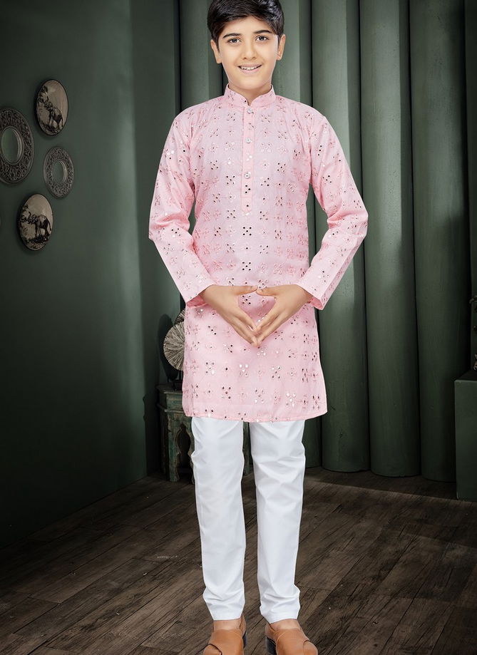 Pink Colour Outluk Kids 8 Kurta Pajama Kids Wear Catalog 801-B