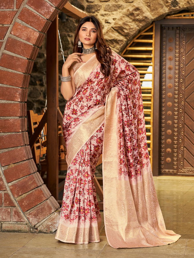 SS 171 Dark Flower Printed Litchi Jacquard Womans Saree Wholesale Price In Surat