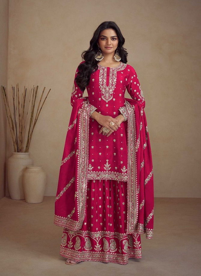 Sadaf By Gulkayra Real Chinon Plazoo Readymade Suits Supplier In India