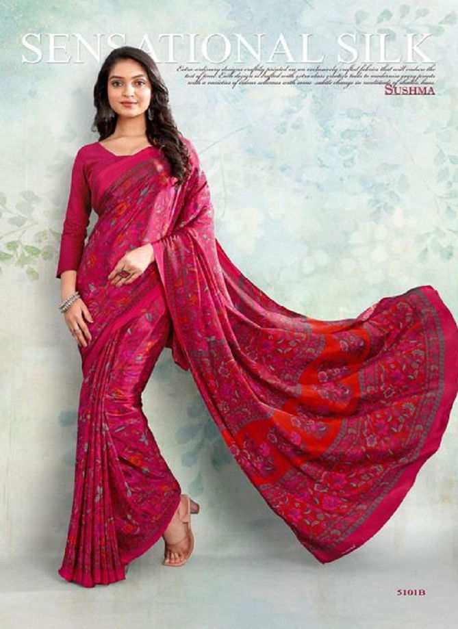 Set Stars 51 By Sushma Crepe Designer Saree Catalog