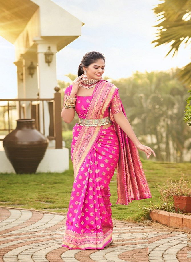 Pink Colour Shaz By The Fabrica 16001 To 16006 Silk Saree Catalog 16004