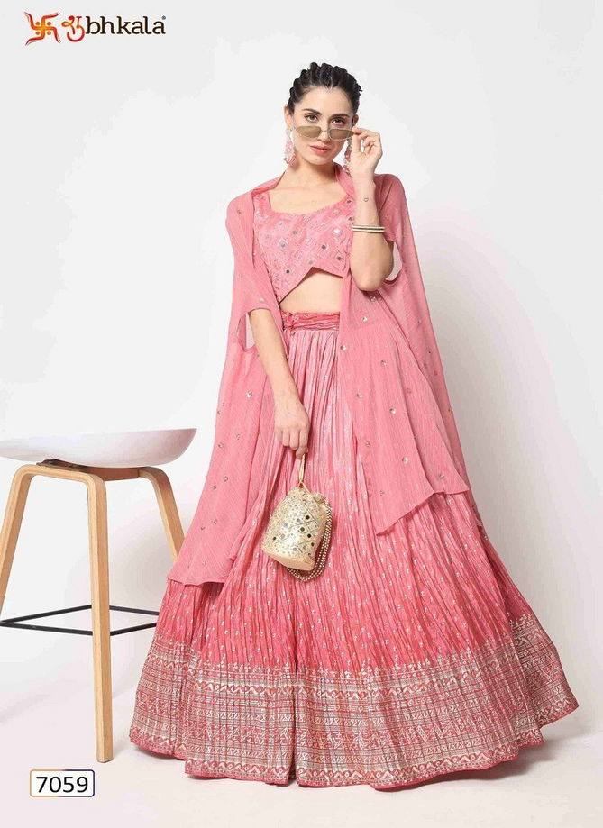 Pink Colour Shubhkala Vol 10 By Khushboo Designer Lehenga Choli Catalog 7059