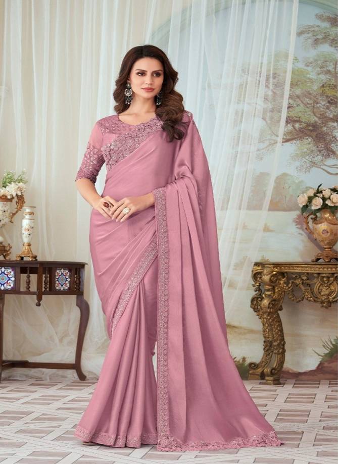 Pink Colour Tfh Glorious Silk Party Wear Saree Catalog 27003 C