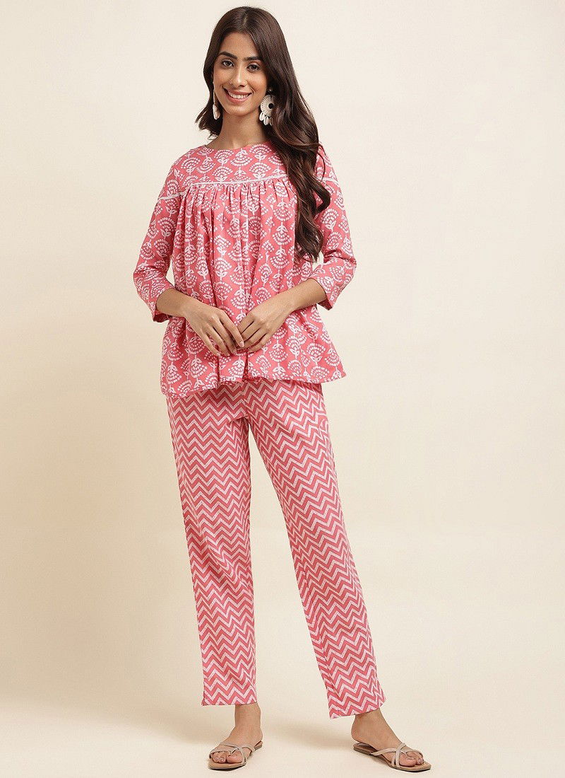 Raisin Cotton Printed Cord Set Western Catalog