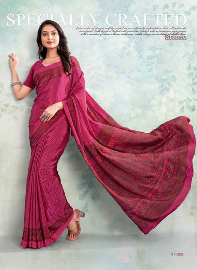 Set Stars 51 By Sushma Crepe Designer Saree Catalog