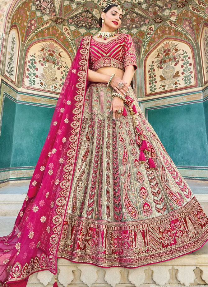 Pink and Gray Colour Aanara 2 wholesale Bridal Lehenga Choli Catalog AA 120