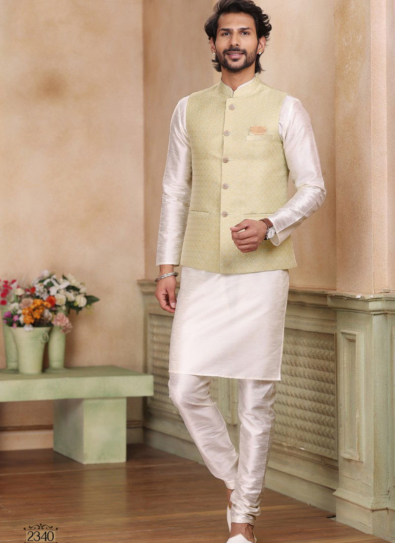 1576 Occasion Wear Mens Modi Jacket Kurta Pajama Catalog