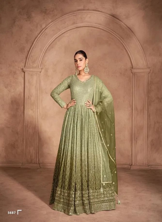 Aditi By Sayuri Georgette Wedding wear Gown With Dupatta Exporters In India