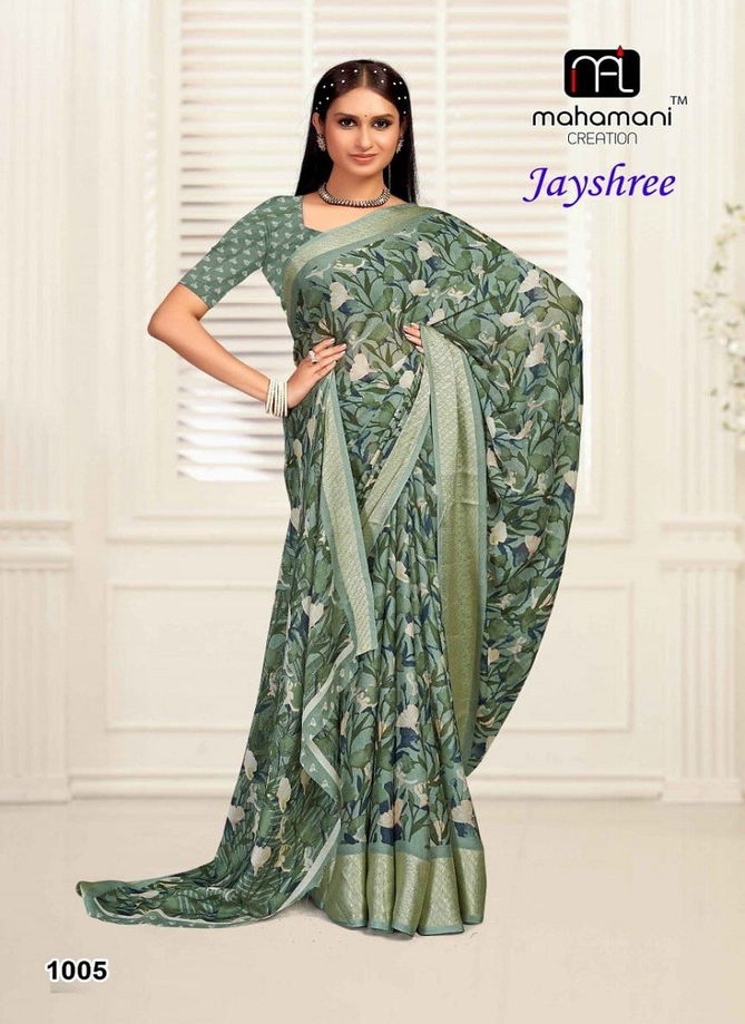 Jayshree 1001 To 1006 By Mahamani Creation Printed Saree Wholesale Market In Surat