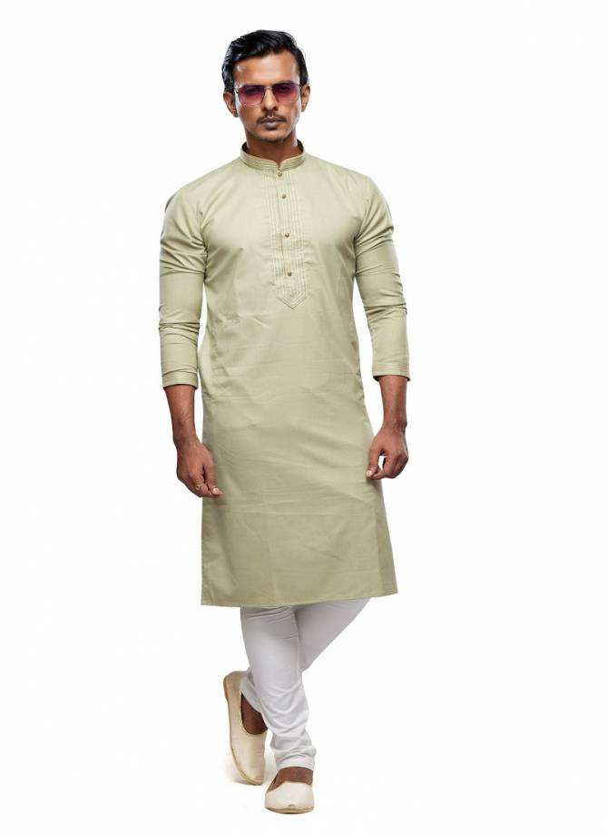 Mens Wear Soft Plain Art Silk Kurta Pajama Wholesale Online