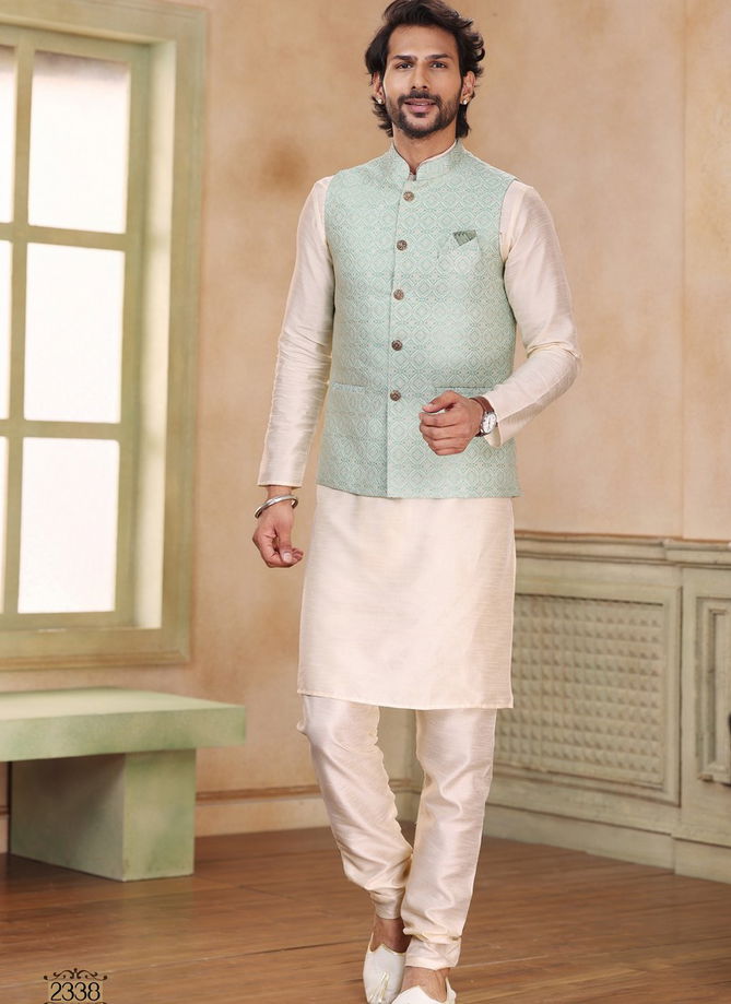 1576 Occasion Wear Mens Modi Jacket Kurta Pajama Catalog