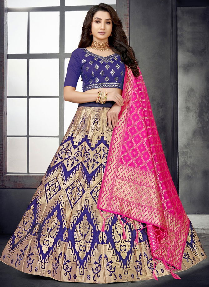 Purple And Pink Colour Rama Fashion Wholesale Designer Lehenga Choli Catalog 11064