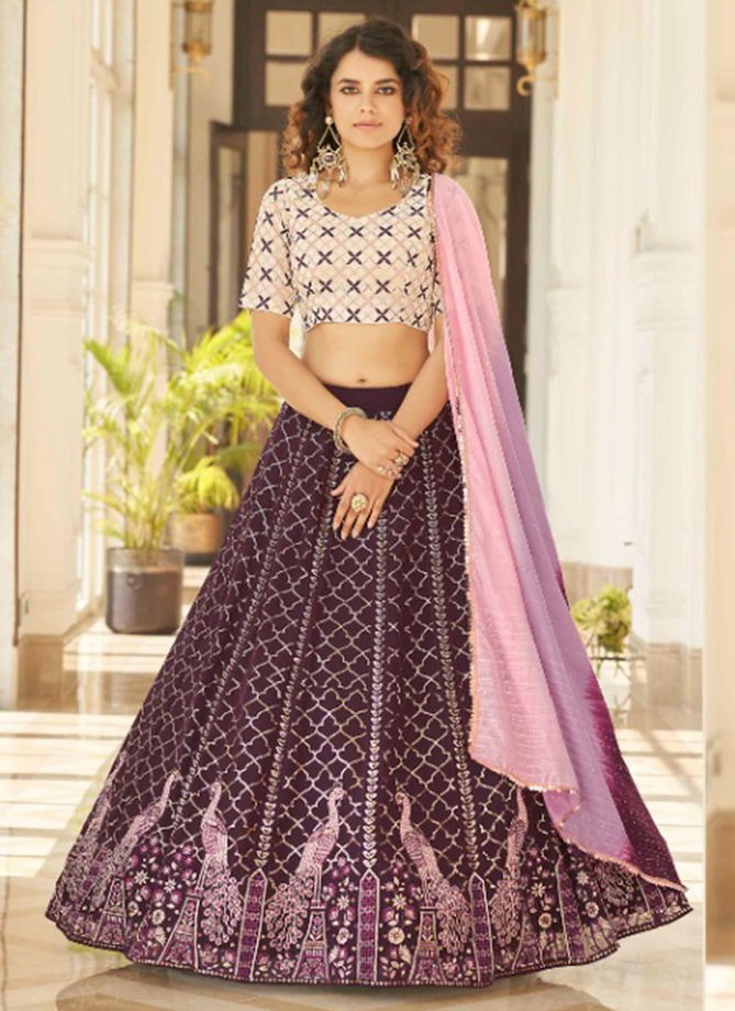 Purple And White Colour Bridesmaid Vol 17 Wedding Wear Wholesale Designer Lehenga Choli 1982