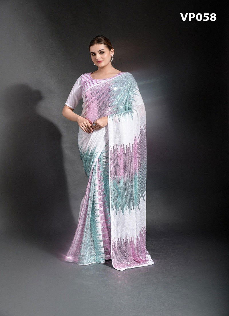 Sequin Chadar By Fashion Berry Georgette Saree Catalog