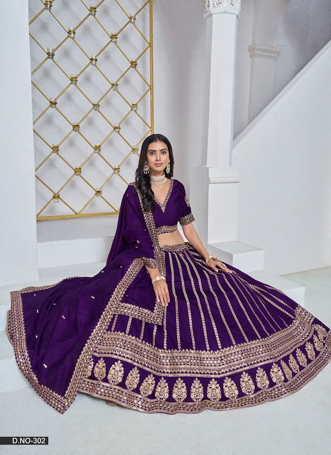 301 TO 304 Mehvish Vol 3 ART SILK Designer Wedding Wear Lehenga Choli Wholesale Online