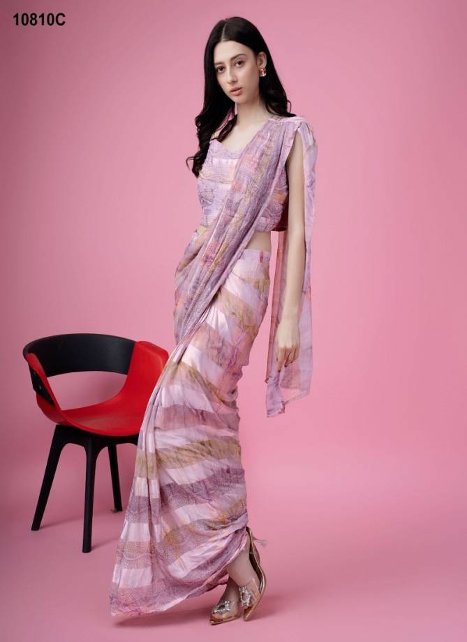 Amoha 10810 A To D Satin Silk Ready to Wear Sarees Manufacturers