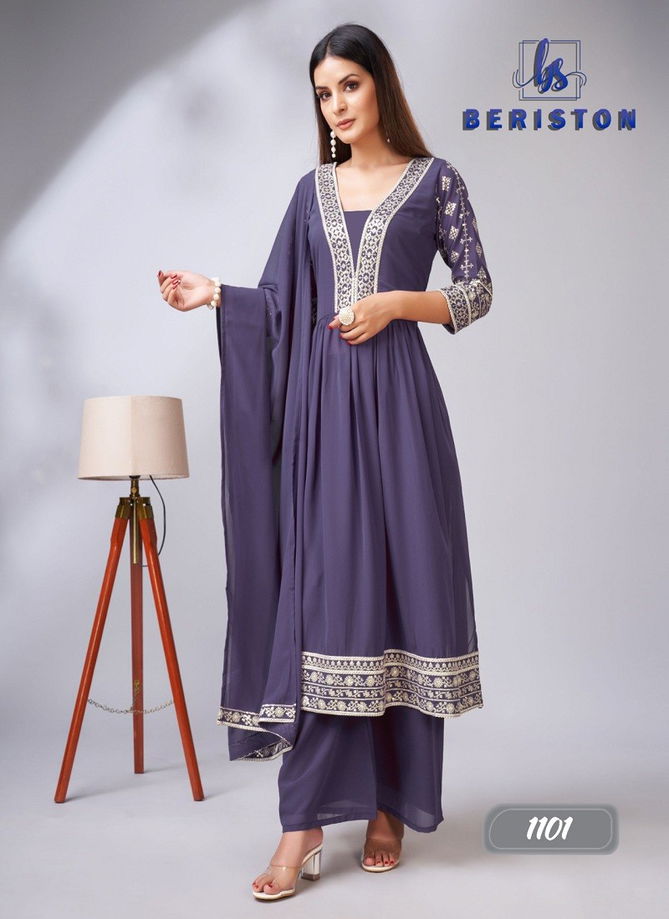 Beriston Bs Vol 11 Georgette Kurti Plazzo With Dupatta Readymade Suit Catalog