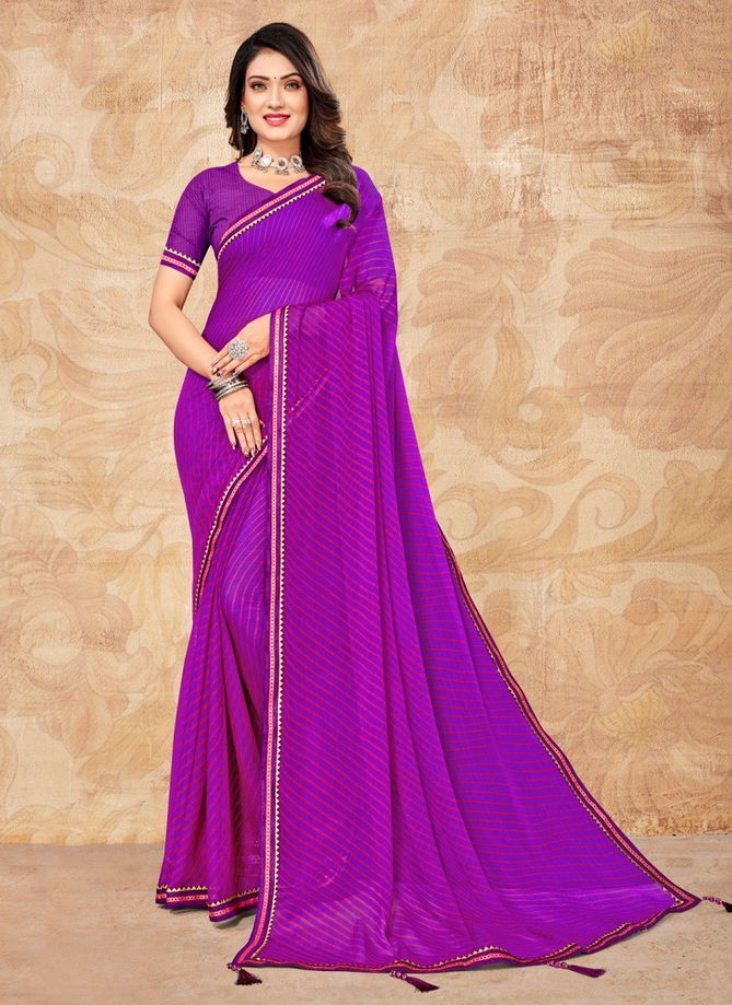 Purple Colour Dhun Vol 5 By Ruchi Chiffon Saree Catalog 21804 F